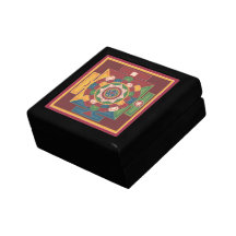 WOODEN BOX WITH TILE - Mandala of the 5 Elements Gift Boxes
