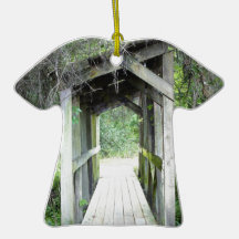 Wooden Bridge Christmas Tree Ornament