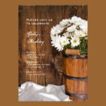 Wooden Bucket and Daisies Country Birthday Party invitations