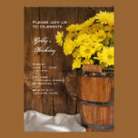 Wooden Bucket and Daisies Country Birthday Party invitations