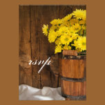 Wooden Bucket Daisies Country Wedding RSVP Card invitations