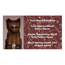 Wooden Cat Business Card Template