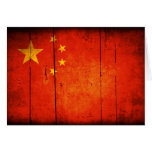 Wooden Chinese Flag Greeting Card