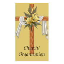 Wooden Christian Cross Business Cards