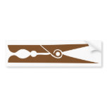 wooden 	clothespin icon bumper sticker