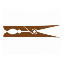 wooden 	clothespin icon postcards