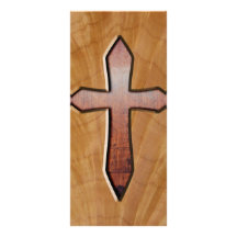 Wooden Cross Full Colour Rack Card