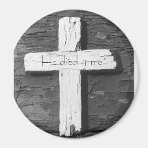 wooden cross, He died 4 me Refrigerator Magnet