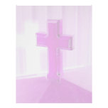 Wooden cross, purple version, photograph church personalized letterhead