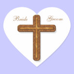 Wooden Cross Wedding Sticker stickers