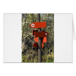 wooden direction sign greeting cards