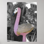 Wooden Flamingo Poster