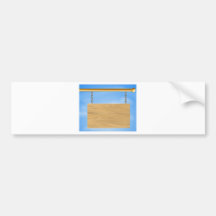 Wooden hanging sign bumper sticker