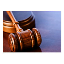 Wooden Judge's Gavel Business Card Template