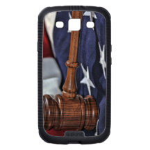 Wooden Judges Gavel over flag Galaxy S3 Cover