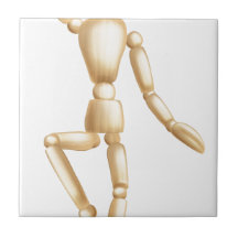 Wooden man dancing tiles