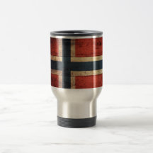 Wooden Norway Flag Coffee Mugs