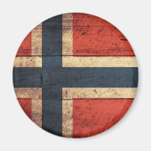 Wooden Norway Flag Fridge Magnets