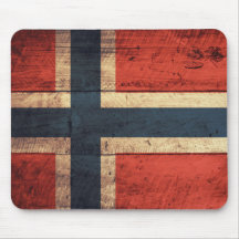 Wooden Norway Flag Mouse Pad