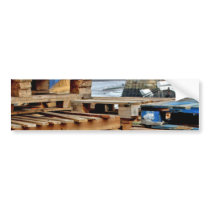 Wooden Pallets on the Dock Stickers Bumper Stickers