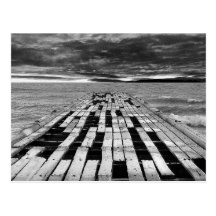 Wooden pier postcard
