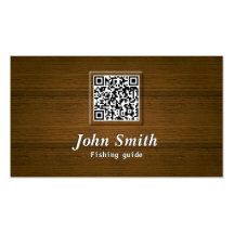 Wooden QR Code Fishing Guide Business Card