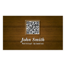 Wooden QR Code Political Scientist Business Card