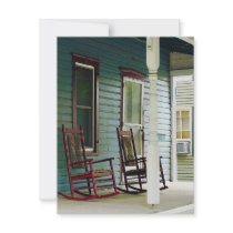 Wooden Rocking Chairs on Porch Invitation