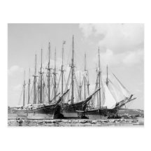 Wooden Sailing Ships, 1905 Postcards