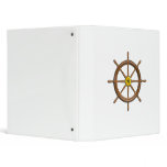 Wooden Ship's Wheel 3 Ring Binders