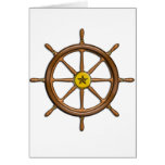 Wooden Ship's Wheel Greeting Cards