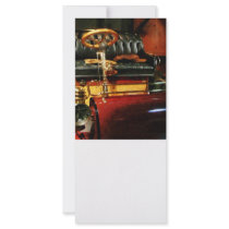 Wooden Steering Wheel on Old-Fashioned Car Custom Rack Card