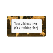 Wooden World Map Address Labels