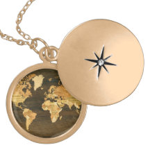 Wooden World Map Necklaces