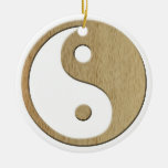 Wooden Yin Yang Symbol Christmas Tree Ornaments
