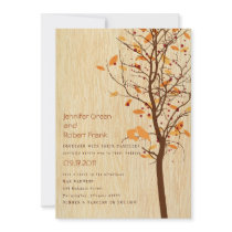Woodgrain with Love Birds in Tree - Autumn