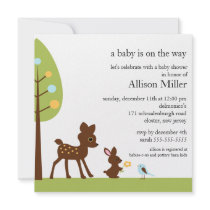 Woodland Baby Animails Baby Shower Invitation