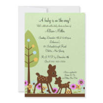 Woodland Baby Deer Baby Shower Invitation