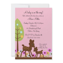 Woodland Baby Deer Baby Shower Invitation