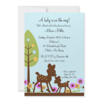 Woodland Baby Deer Boy Baby Shower Invitation