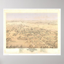 Woodland, CA. Panoramic Map (1874A) Poster