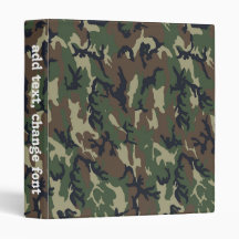 Woodland Camouflage Military Background Vinyl Binders