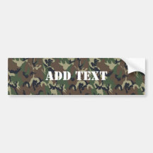 Woodland Camouflage Military Background Bumper Stickers