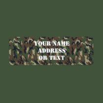 Woodland Camouflage Military Background labels