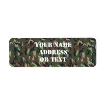 Woodland Camouflage Military Background Return Address Labels