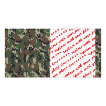 Woodland Camouflage Military Background Photo Card