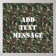 Woodland Camouflage Military Background Posters