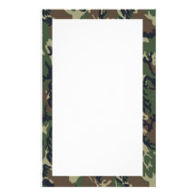 Woodland Camouflage Military Background Stationery Paper