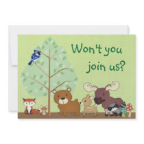 Woodland Critters Baby Shower Invitation