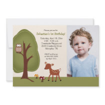 Woodland Deer *PHOTO* Birthday 5x7 Invite